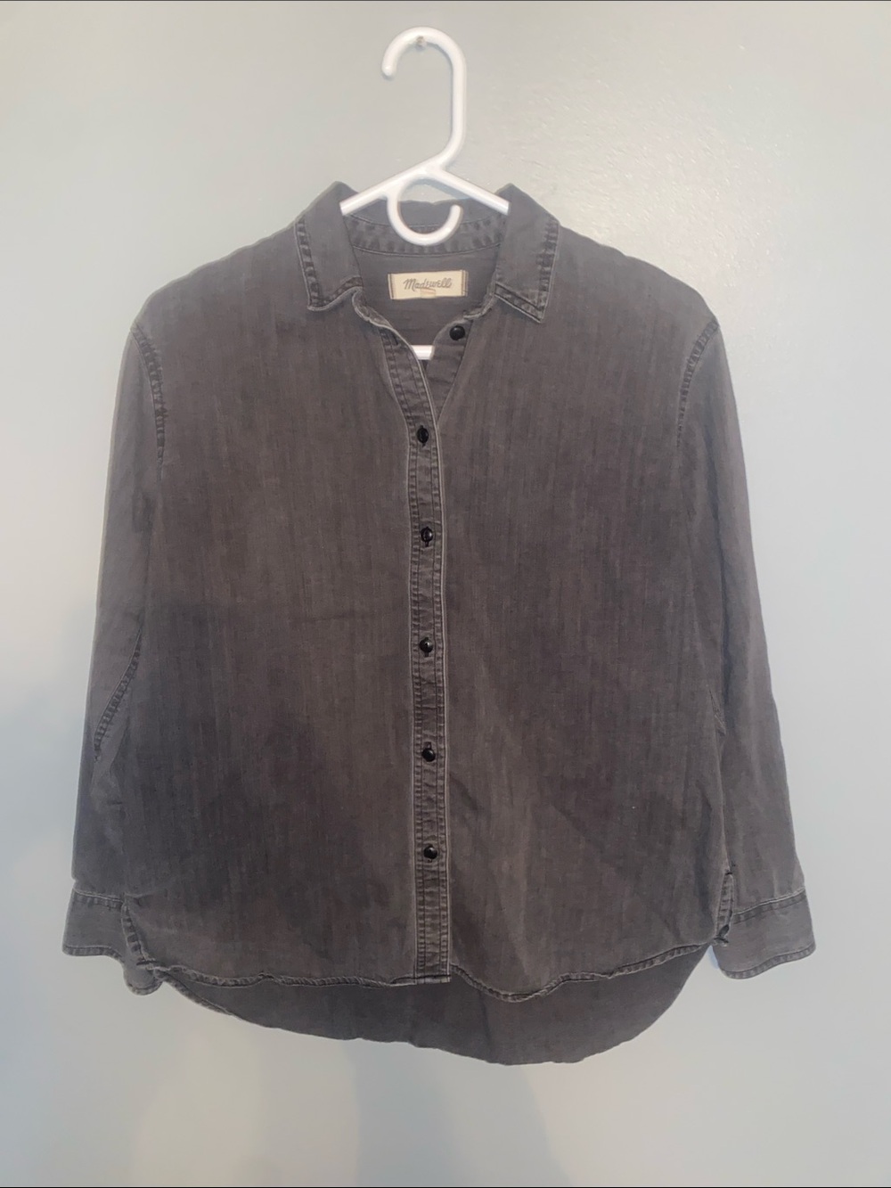 Madewell faded black denim chambray button up - Picture 2 of 6